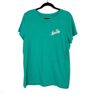 ENJOY SPRITE front and back green logo graphic print tee sz 0 (plus size)